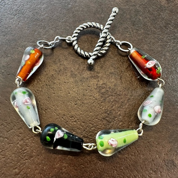 Handmade Lampwork Crystals Beaded Bracelet For Women - Picture 3 of 6